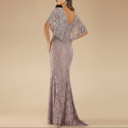 Lara 29673 - Cape Sleeve Mermaid Gown