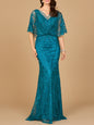 Lara 29673 - Cape Sleeve Mermaid Gown