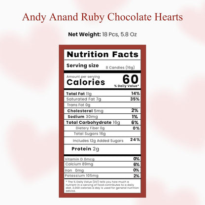 Andy Anand Ruby Chocolate Heart Truffles (18 pc, Nut-Free Gluten-Free) | Local SoCal Chocolatier