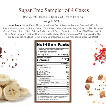 Andy Anand Sugar-Free Cake Sampler (4 flavors, 3.7 lbs) | Keto & Diabetic-Friendly | SoCal Bakery