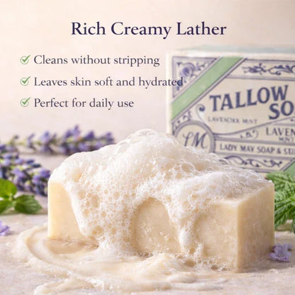 Lavender Tallow Gift Set - Premium Relaxation Bundle | Skincare, Candle & Soap