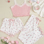 Pink & White Floral Pajamas Set