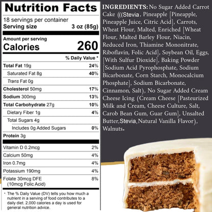 Andy Anand Sugar-Free Carrot Cake (3.2 lbs) | Keto & Diabetic-Friendly | SoCal Bakery
