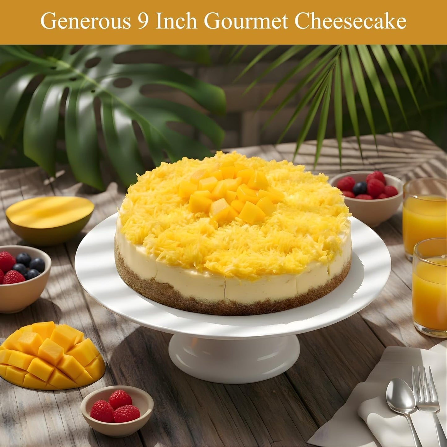 Andy Anand Sugar-Free Coconut Mango Cheesecake | Sugar-Free & Keto Cheesecake | Local SoCal Bakery