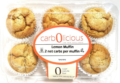 Carbolicious Homestyle Lemon Muffin Low-Carb Sugar-Free - 6 Pack - Only 2g Carbs per Muffin